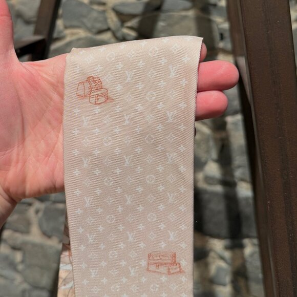 Louis Vuitton LV Map Print Silk Bandeau Scarf - Picture 6 of 8